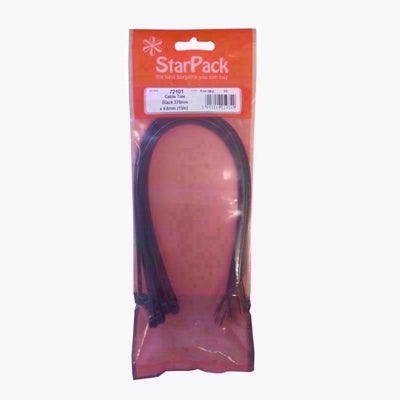 STARPACK CABLE TIE BLACK 370MM X 4.8MM