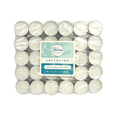 Bloome Bougies Chauffe-Plat Blanches Non Parfumées, Paquet de 60