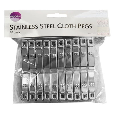 ADORN PINCES À LINGE INOX 20PCE