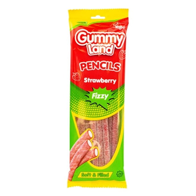 GUMMY LAND STRAWBERRY FIZZY PENCILS 150g