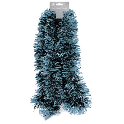 2m Christmas Tinsel Chunky - Pale Blue