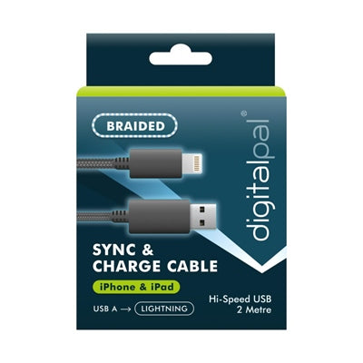 Câble iPhone tressé de 2 m pour la synchronisation et le chargement