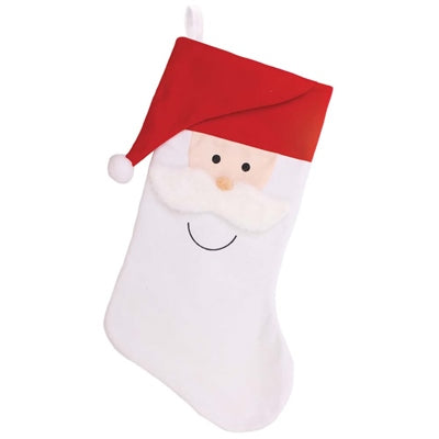 Chaussette géante de Noël en peluche Tête de Père Noël