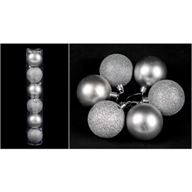 BAUBLES 6CM PK6 SILVER