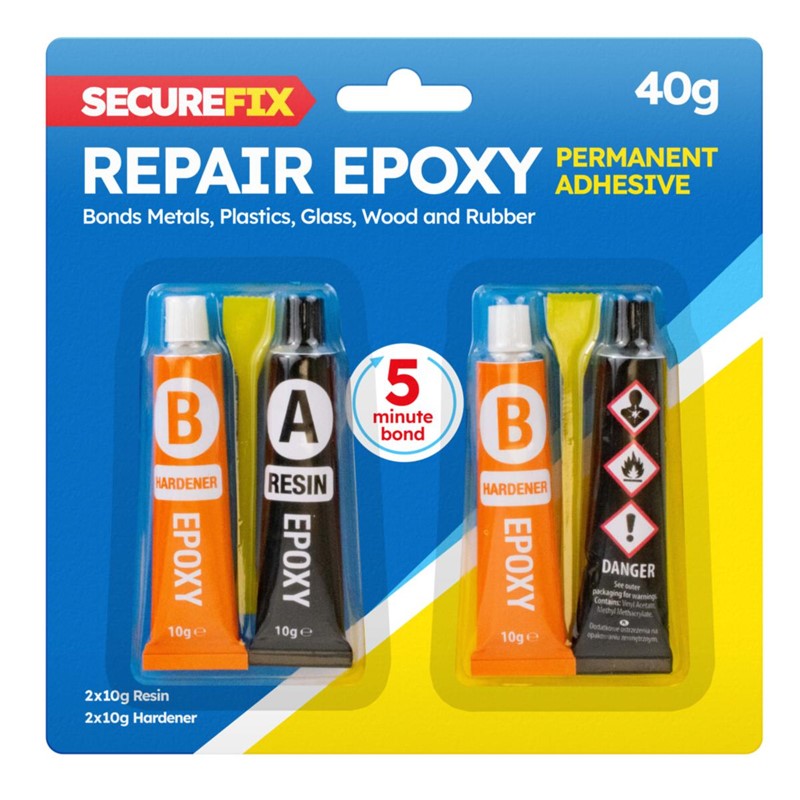 SECURE FIX REPAIR EPOXY PERMANENT ADHESIVE