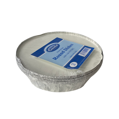 Plat rond creux en aluminium essentiel avec couvercle 18cm (Lot de 3)