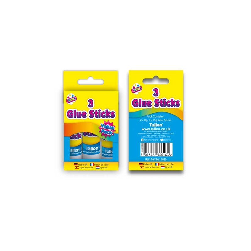 3 Glue Sticks 2 x 8Grm & 1 x 15Grm