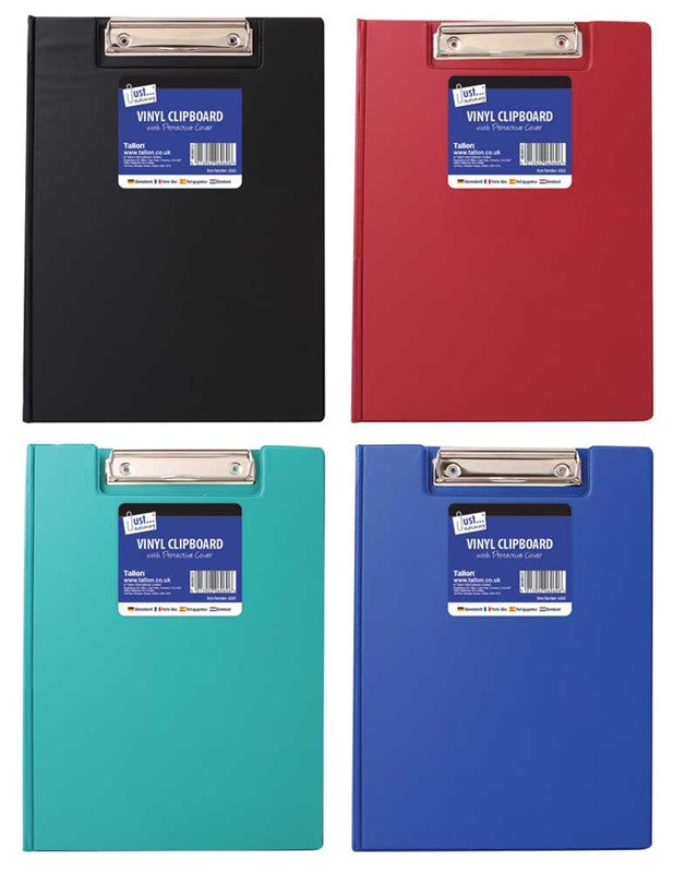 Vinyl Clipboard & Cover Black Blue Red green