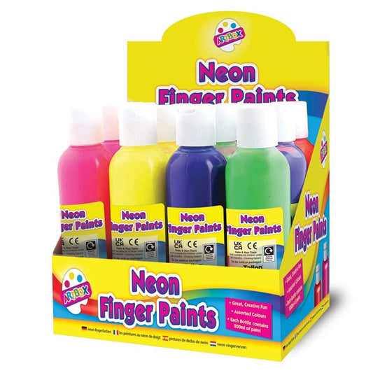 Peintures au doigt fluo 200 ml