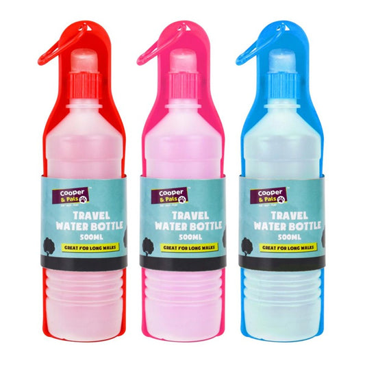 Bouteille d'eau de voyage pour chien 500 ml