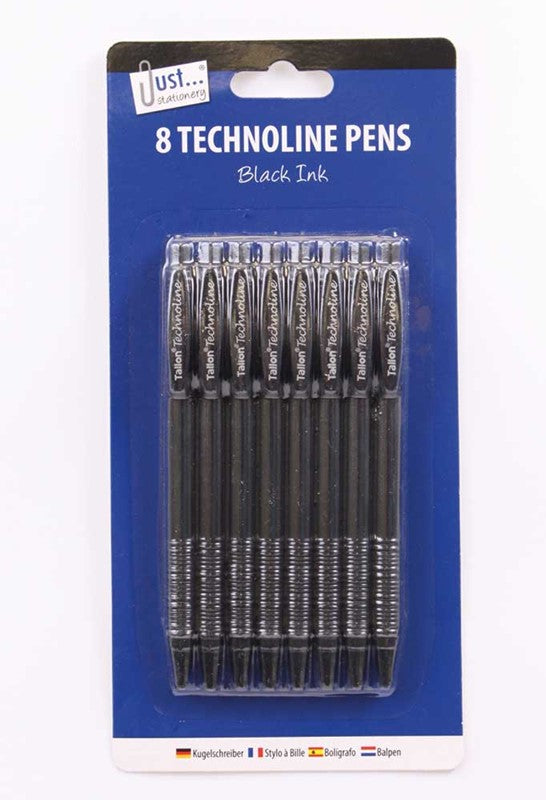 8 Stylos Technoline Encre Noire