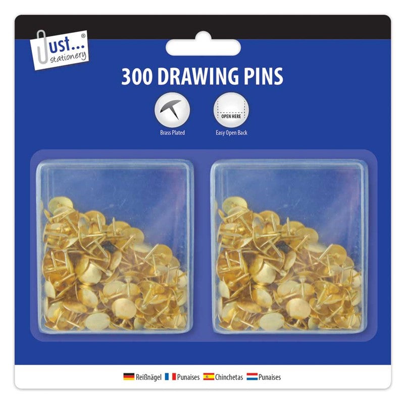 300 Gold Colour, Domed Drawing Pins