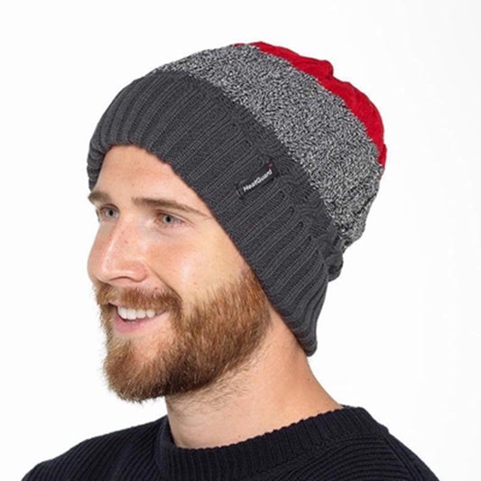 MEN STRIPED WITH FLEECE LINING HAT