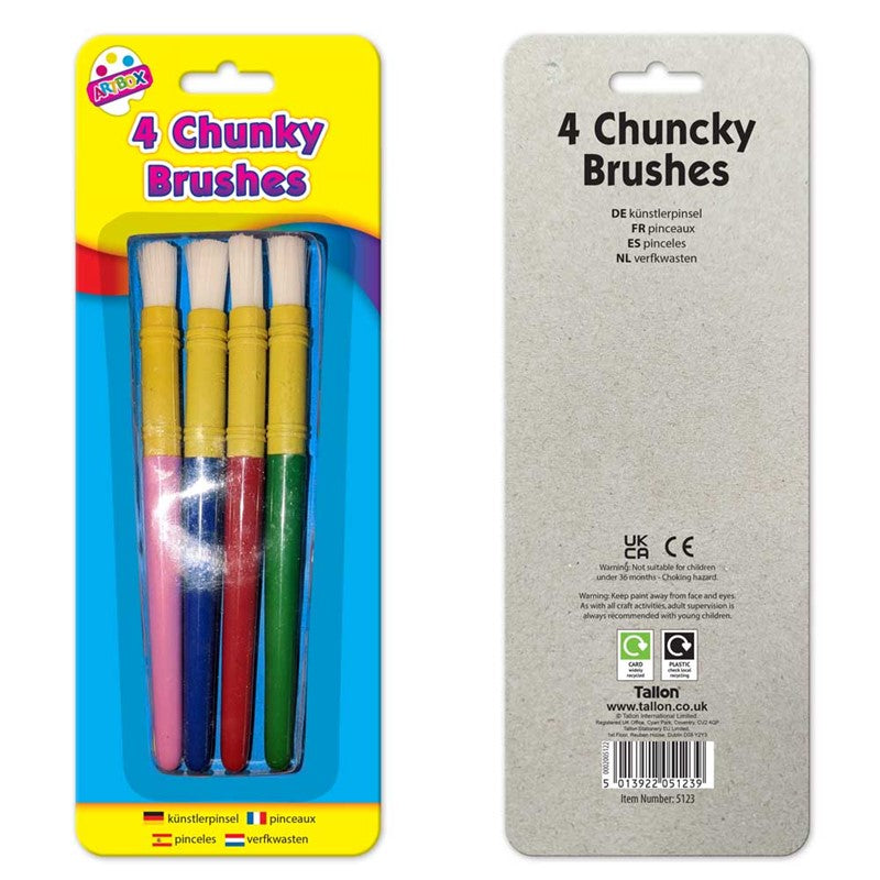 4 brosses à gros manche en plastique