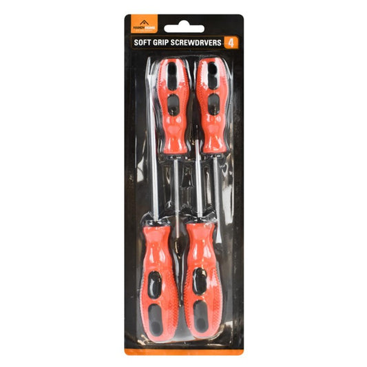 Soft Grip Screwdrivers 4pk