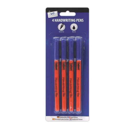 4 stylos à bille, encre bleue uniquement