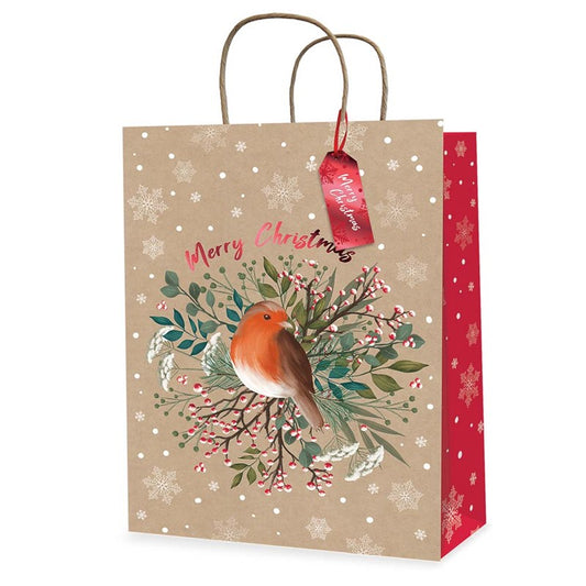 Grand sac-cadeau de Noël Rouge-gorge