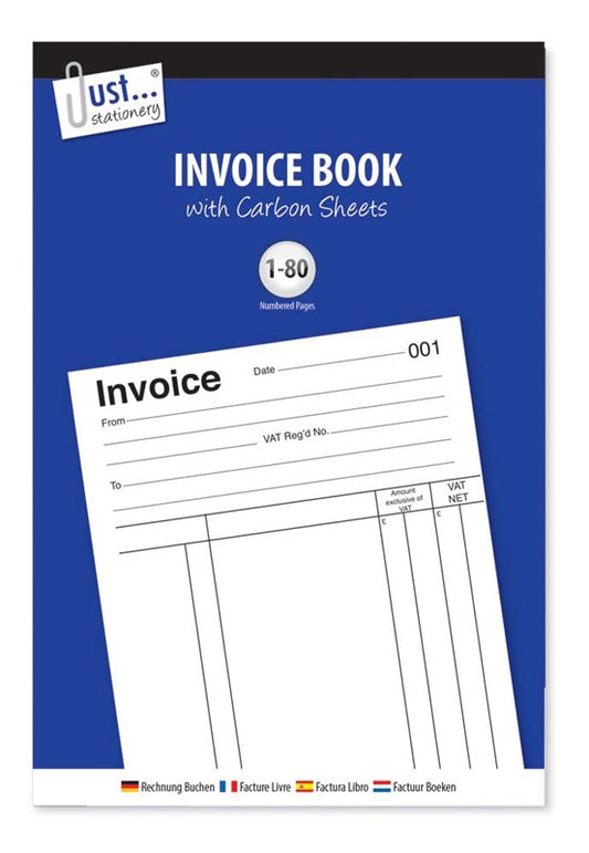 Just Stationery Invoice Book with Carbon Sheet - 80 Pages