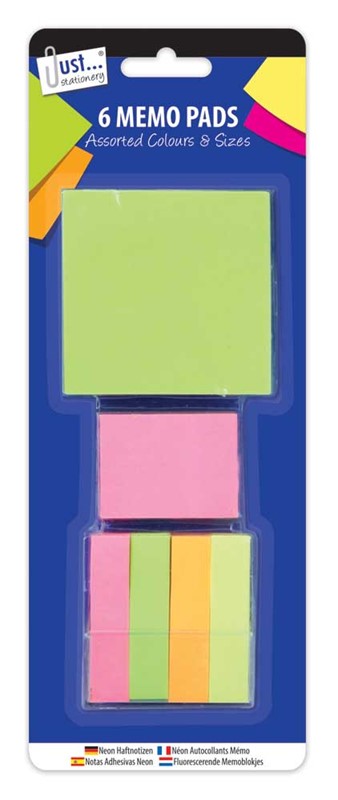 Carnets de notes autocollants néon couleurs assorties