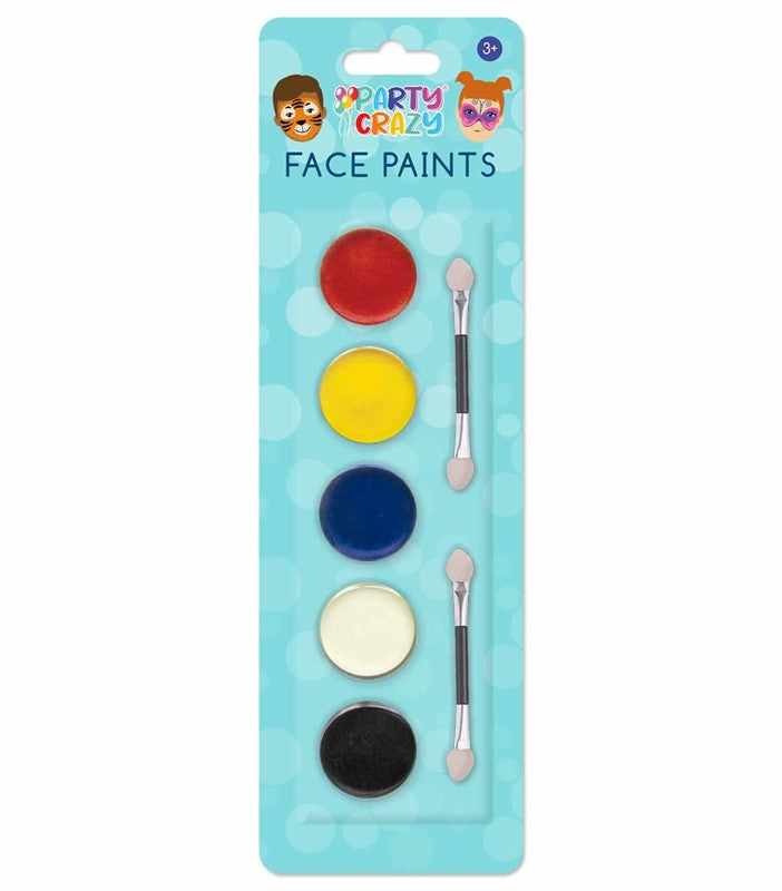 5 Face paints & 2 double ended applicators