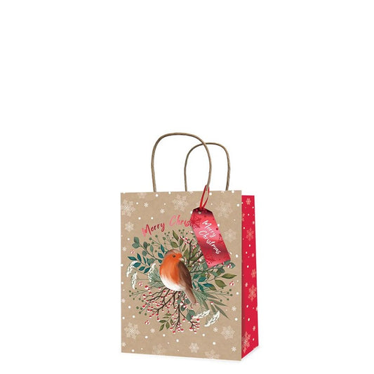 Pochette Cadeau Noël Rouge-Gorge Moyenne