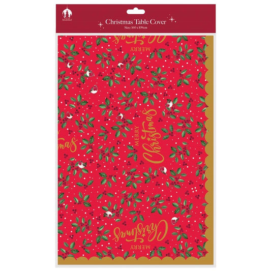 Party XMAS Paper Table Cover - Trad 109x160cm