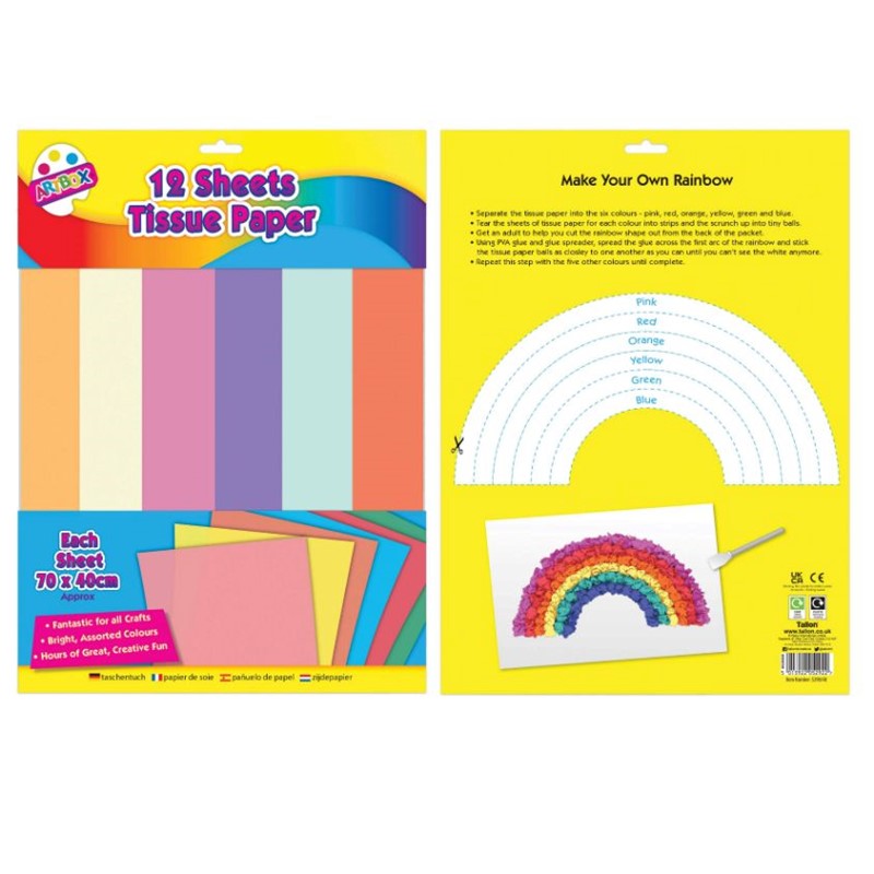 12 Sheets Tissue paper Assorted Colours – Coopers Of Barnet
