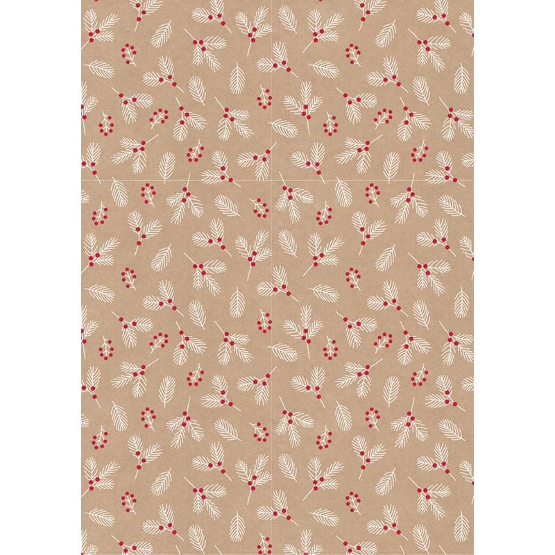 Rouleau cadeau Noël 3m Kraft Motif