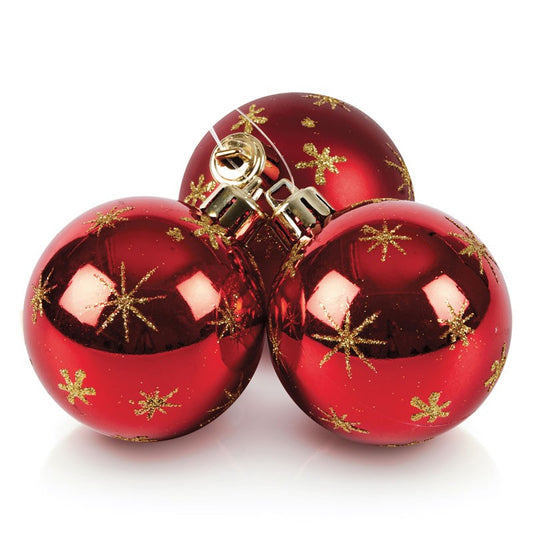 PREMIER BAUBLES RED BIG STARS CLUSTER 60mm 3pc