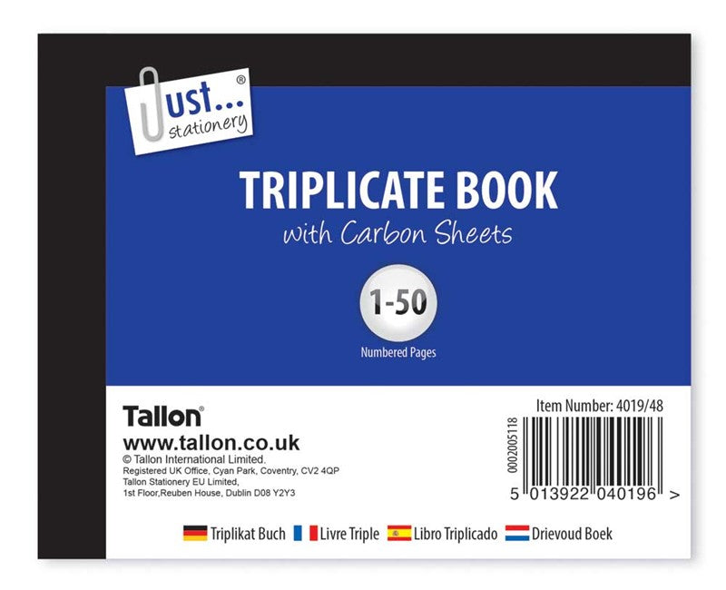 Triplicate Book- Half Size, 50 sets