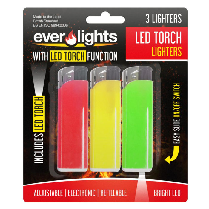 LED Torch Lighters 3pk