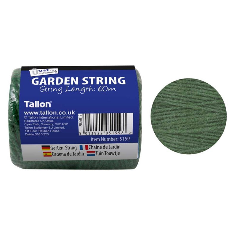 Pelote de ficelle de jardin verte de 60 m