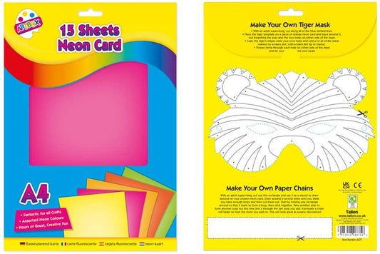 15 Sheets A4 Neon Card