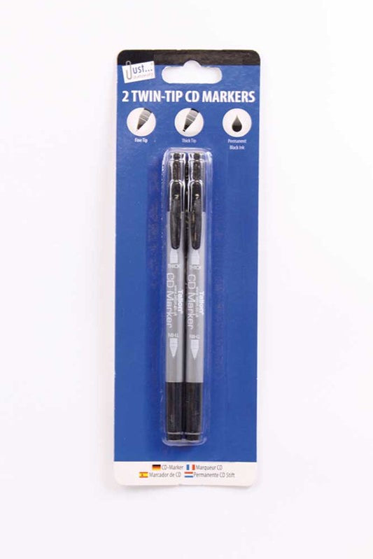 2 Twin Tip CD/DVD Marker Pens