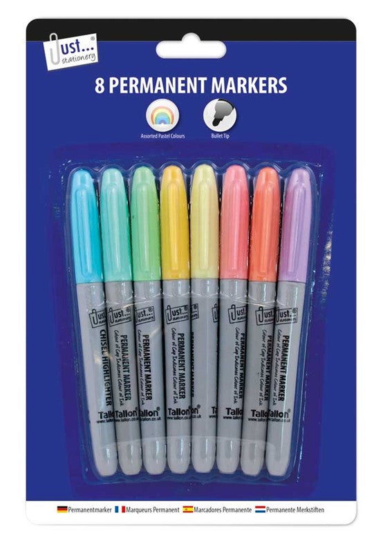 8 marqueurs permanents aux couleurs pastel