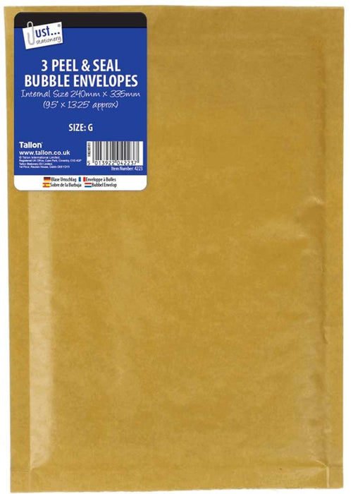 3 Bubble Envelopes Size G 240 x 335