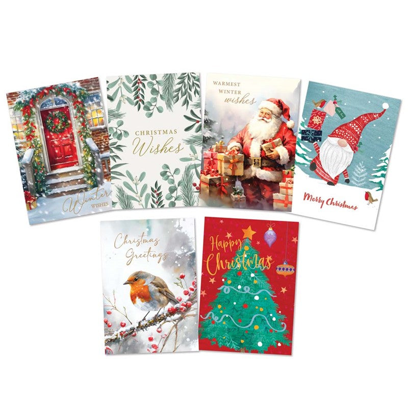Christmas Card Bumper Box + Envelopes Assorted Designs Box of 30