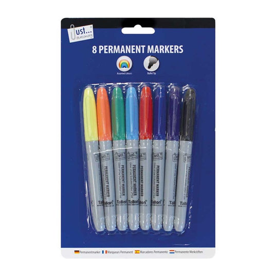 8 Multi-Coloured Permanent Markers