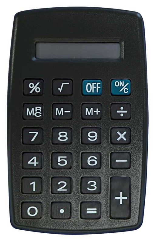 Pocket Calculator - Black & Silver 8 digit