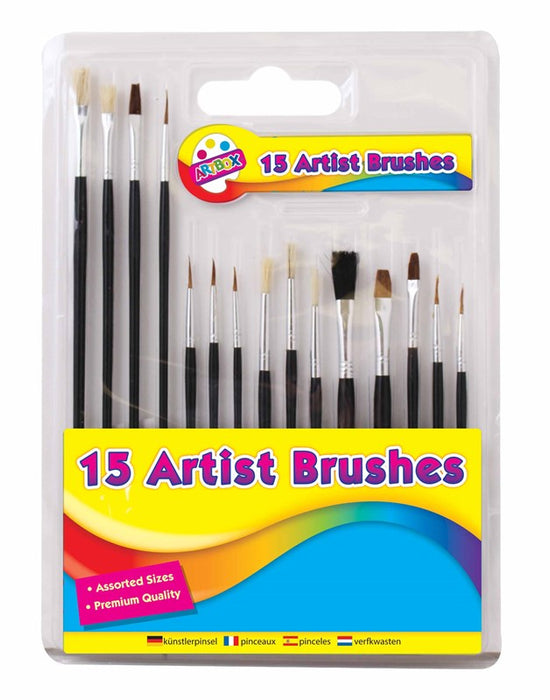 15 Piece Paint Brushes