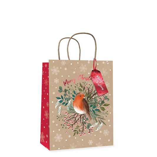Sac Cadeau Noël Rouge-Gorge Grand