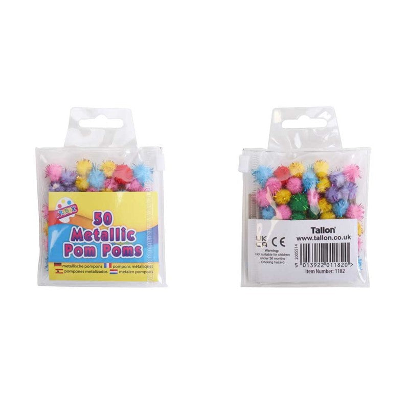 Pompons métalliques assortis de 1 cm