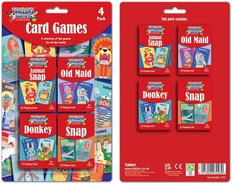 Children's Playing Cards Pack of 4 games