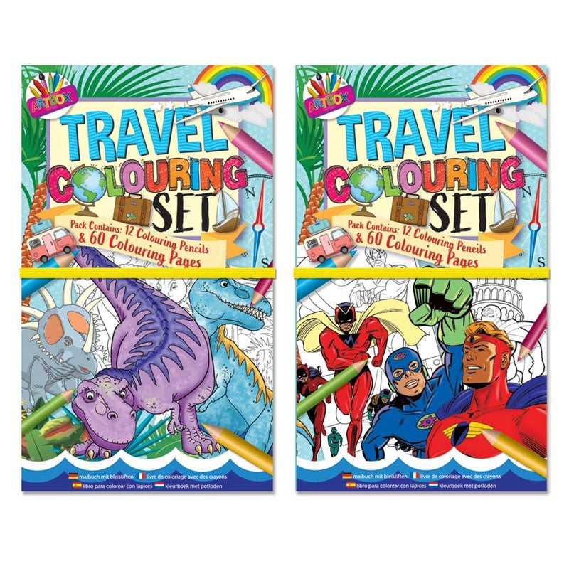 Kit de Coloriage Voyage - Dinosaures et Super-Héros
