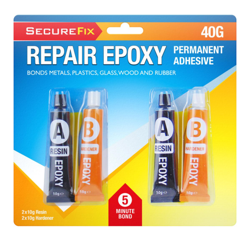 Adhésif Époxy de Réparation Permanent 40g Lot de 2