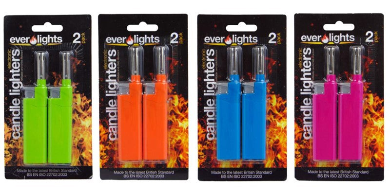 Refillable Elec Lighters 2pk