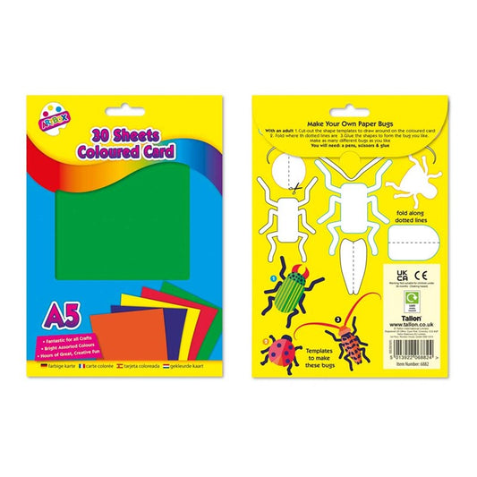 30 feuilles de carton couleur A5
