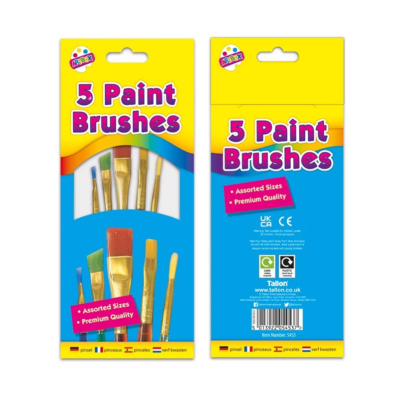 5 pinceaux assortis