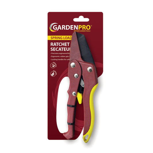 GARDEN PRO 8IN DELUXE RATCHET SECATEURS