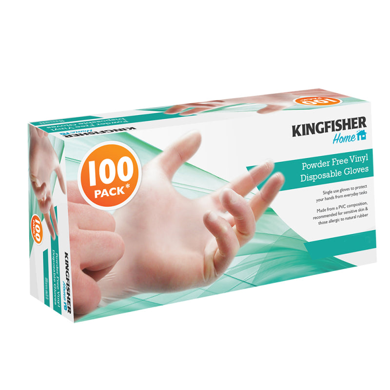 100 PK POWDER FREE VINYL DISPOSABLE GLOVES - SMALL